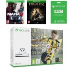 Cdiscount: Pack Xbox One S 1 To FIFA 17 + Mafia III + Deus Ex + Live 3 mois à 329,99€
