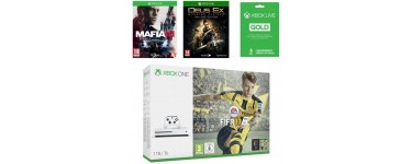 Cdiscount: Pack Xbox One S 1 To FIFA 17 + Mafia III + Deus Ex + Live 3 mois à 329,99€