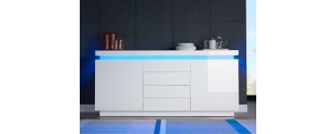 Cdiscount: Buffet 175cm blanc laqué avec led bleue à 299,99€