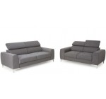 Conforama: Canapé fixe 3 places + canapé fixe 2 places MEGG coloris anthracite à 599,50€