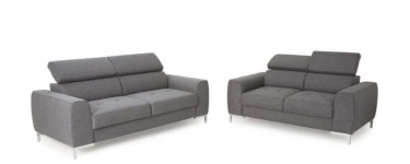 Conforama: Canapé fixe 3 places + canapé fixe 2 places MEGG coloris anthracite à 599,50€