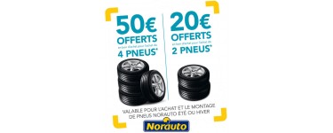 Norauto: Jusqu'à 50€ offerts en bons d'achat pour l'achat de deux ou quatre pneus Norauto