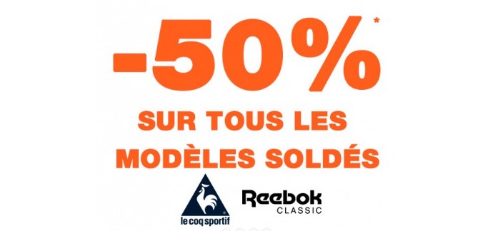 Courir: - 50% sur tous les modèles de chaussures Le Coq Sportif et Reebok Classic soldés