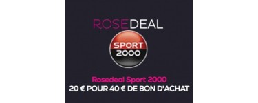 Veepee: Payez 20€ le bon d'achat Sport 2000 d'une valeur de 40€