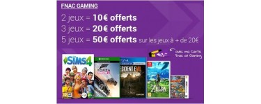 Fnac: [Adhérents] 2 jeux = 10€ offerts, 3 jeux = 20€ offerts ou 5 jeux = 50€ offerts