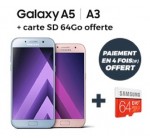 Cdiscount: 1 carte SD 64 Go offerte + jusqu'à 50€ remboursés sur le Samsung Galaxy A5 ou A3