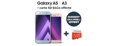 Cdiscount: 1 carte SD 64 Go offerte + jusqu'à 50€ remboursés sur le Samsung Galaxy A5 ou A3