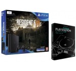 Micromania: Pack PS4 Slim 1 To + Resident Evil 7 + le livre Playstation Anthologie à 349,99€