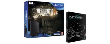 Micromania: Pack PS4 Slim 1 To + Resident Evil 7 + le livre Playstation Anthologie à 349,99€