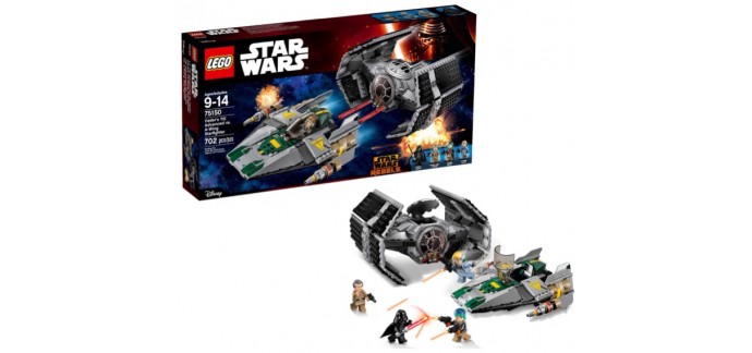 Amazon: LEGO Star Wars Tie Advanced de Dark Vador contre l'A-Wing Starfighter à 64,99€