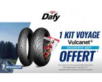 Dafy Moto: Un train de pneus moto Michelin Pilot Road 4 = un kit de voyage Vulcanet offert