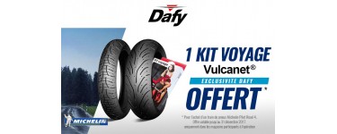 Dafy Moto: Un train de pneus moto Michelin Pilot Road 4 = un kit de voyage Vulcanet offert