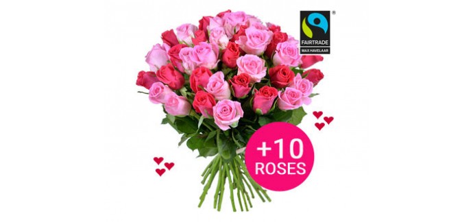 Aquarelle: 10 roses offertes en plus pour la Saint-Valentin