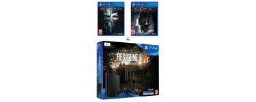 Cdiscount: PS4 Slim 1 To + 3 jeux (Resident Evil 7 + Dishonored 1 et 2) à 349,87€