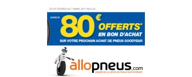 Allopneus: Jusqu'à 80€ offerts sur votre future commande en achetant 2 ou 4 pneus Goodyear