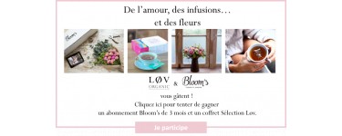 Lov Organic: 3 x 1 abonnement de 3 mois à la box de fleur Bloom's & 1 coffret de thé à gagner