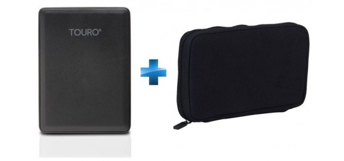 Rue du Commerce: Disque dur portable HITACHI- Touro Mobile 1 To USB 3.0 + Housse noire à 49,99€
