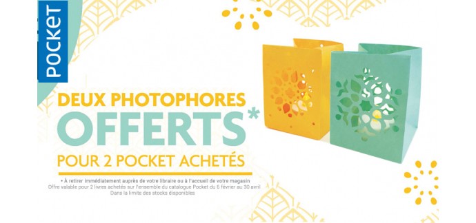 Pocket: 2 livres aux éditions Pockets achetés = 2 photophores offerts