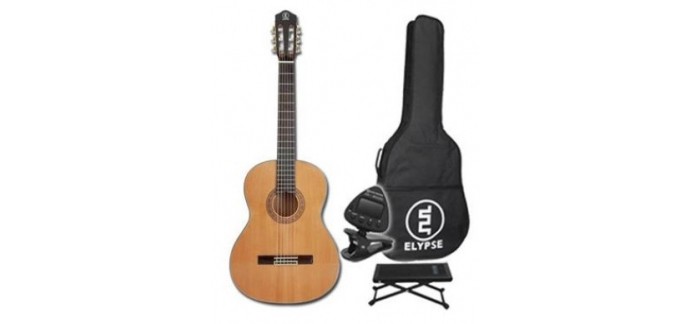 Cultura: Guitare classique Niquita + housse, accordeur électrique et repose pied à 69€
