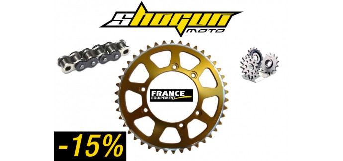 Shogunmoto: -10% sur tous les kits-chaîne moto France Équipement