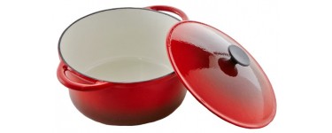 Auchan: Cocotte ovale en fonte rouge 6,5L - 32 cm à 26,90€
