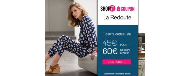 Showroomprive: E-carte cadeau La Redoute à 45€ pour 60€ de bon d'achat