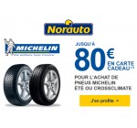 Norauto: Jusqu'à 80€ offerts en Tickets Kadéos pour l'achat de pneus auto Michelin