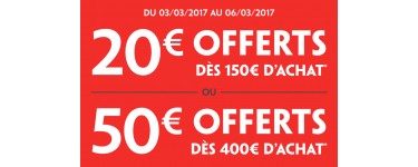 Darty: Jusqu'à 50€ en carte cadeau : 20€ dès 150€ & 50€ offerts dès 400€ d'achat