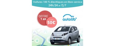 Veepee: 1 an d'abonnement à Autolib, Bluecub ou Bluely à 50€ au lieu de 120€