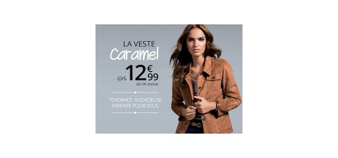 3 Suisses: La veste Caramel à 12,99€ au lieu de 49,99€
