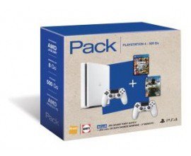 Fnac: PS4 Slim 500 Go Blanche + 2 Manettes + GTA 5 + CoD Infinite Warfare à 329,9€