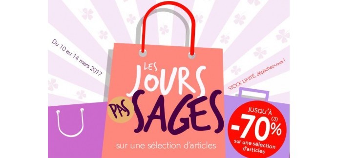 Françoise Saget: Les Jours Pas Sages : jusqu'à -70% sur une sélection d'articles