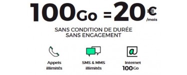 RED by SFR: Forfait mobile illimité + 100 Go d'Internet à 20€/mois sans engagement et à vie