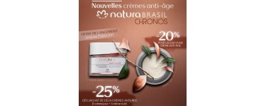 Natura Brasil: -20% pour l'achat d'une crème anti-âge, -25% pour l'achat de 2