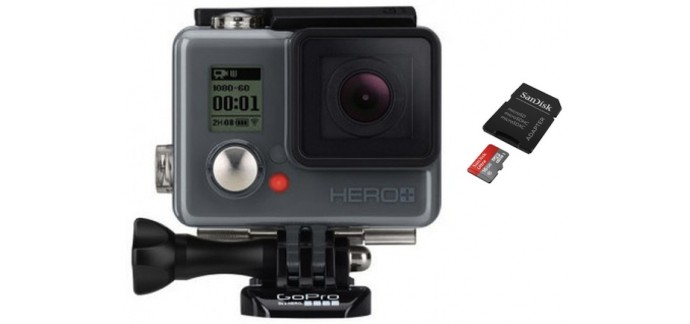 Darty: GoPro HERO+ + ULTRA MICRO SD 16 Go à 119,90€