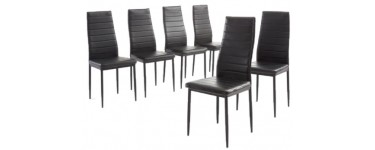 Cdiscount: Lot de 6 chaises de salle à manger noires SAM à 79,99€