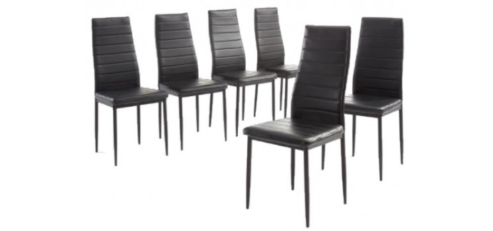 Cdiscount: Lot de 6 chaises de salle à manger noires SAM à 79,99€