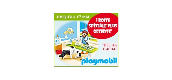 King Jouet: 1 boite spéciale + offerte dès 30€ d'achat de Playmobil