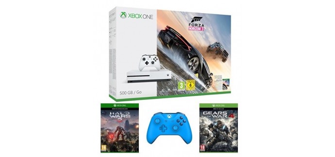 Amazon: Xbox One S 500Go + Forza Horizon 3 + Halo Wars 2 + GoW 4 + 2e Manette à 329€