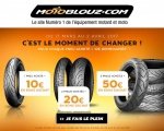 Motoblouz: 10€ offerts en bon d'achat par pneu moto acheté parmi une sélection