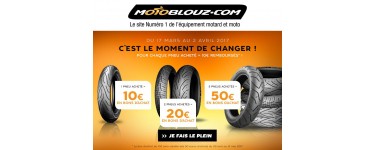 Motoblouz: 10€ offerts en bon d'achat par pneu moto acheté parmi une sélection