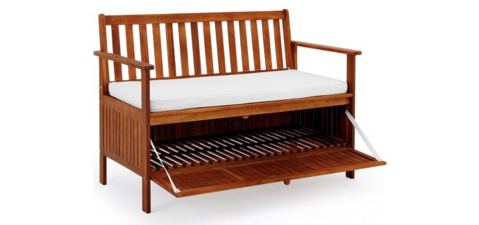 eBay: Banc en bois avec coffre intégré + coussin à 95,99€ livraison comprise