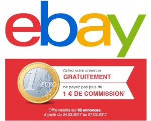 eBay: Publiez 20 annonces pour 1 euro de frais de commission seulement