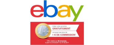 eBay: Publiez 20 annonces pour 1 euro de frais de commission seulement