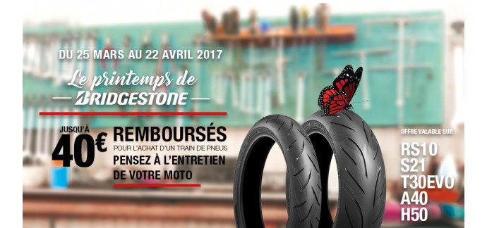 Allopneus: 20€ remboursés sur l'achat d'un pneu moto Bridgestone, 40€ pour le train complet