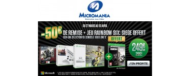 Micromania: -50€ & le jeu Rainbow Six Siege en cadeau pour l'achat d'un pack Xbox One S