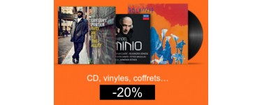 Fnac: -20% offerts sur une sélection de CDs, disques vinyles et coffrets de musique