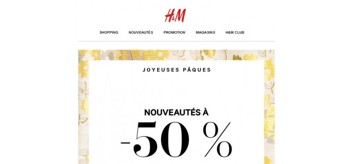 H&M: -50% sur une sélection de nouveautés