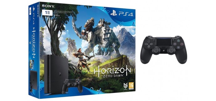 Amazon: Pack PS4 1 To + Horizon Zero Dawn + PS+ 3 mois + 2ème manette à 299,99€