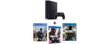 Auchan: PS4 500 Go Slim + Watch Dogs 2 + Mafia 3 + CoD : Infinite Warfare à 259,99€